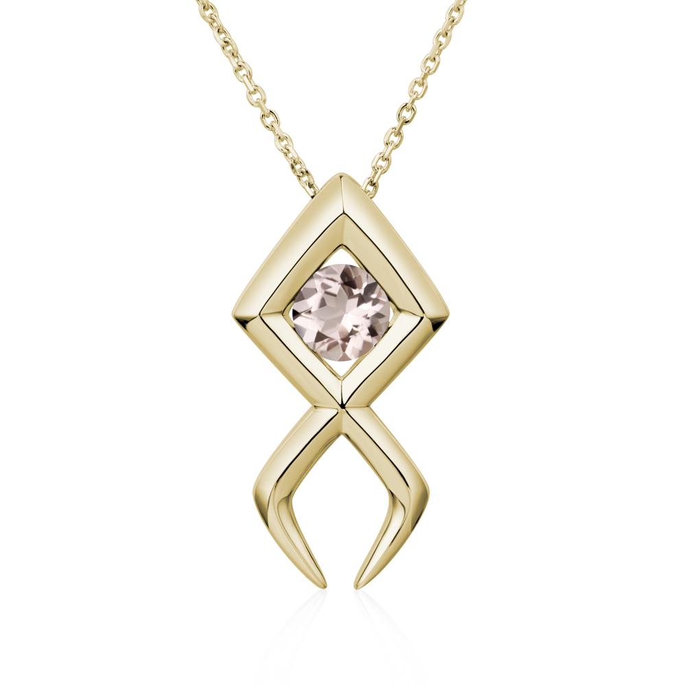 Jesus Fish Morganite Necklace - LUO Jewelry #metal_14k yellow gold