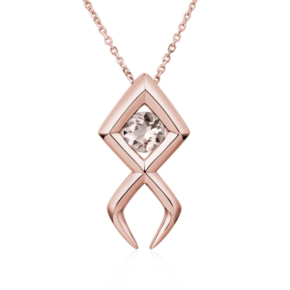 Jesus Fish Morganite Necklace - LUO Jewelry #metal_18k rose gold