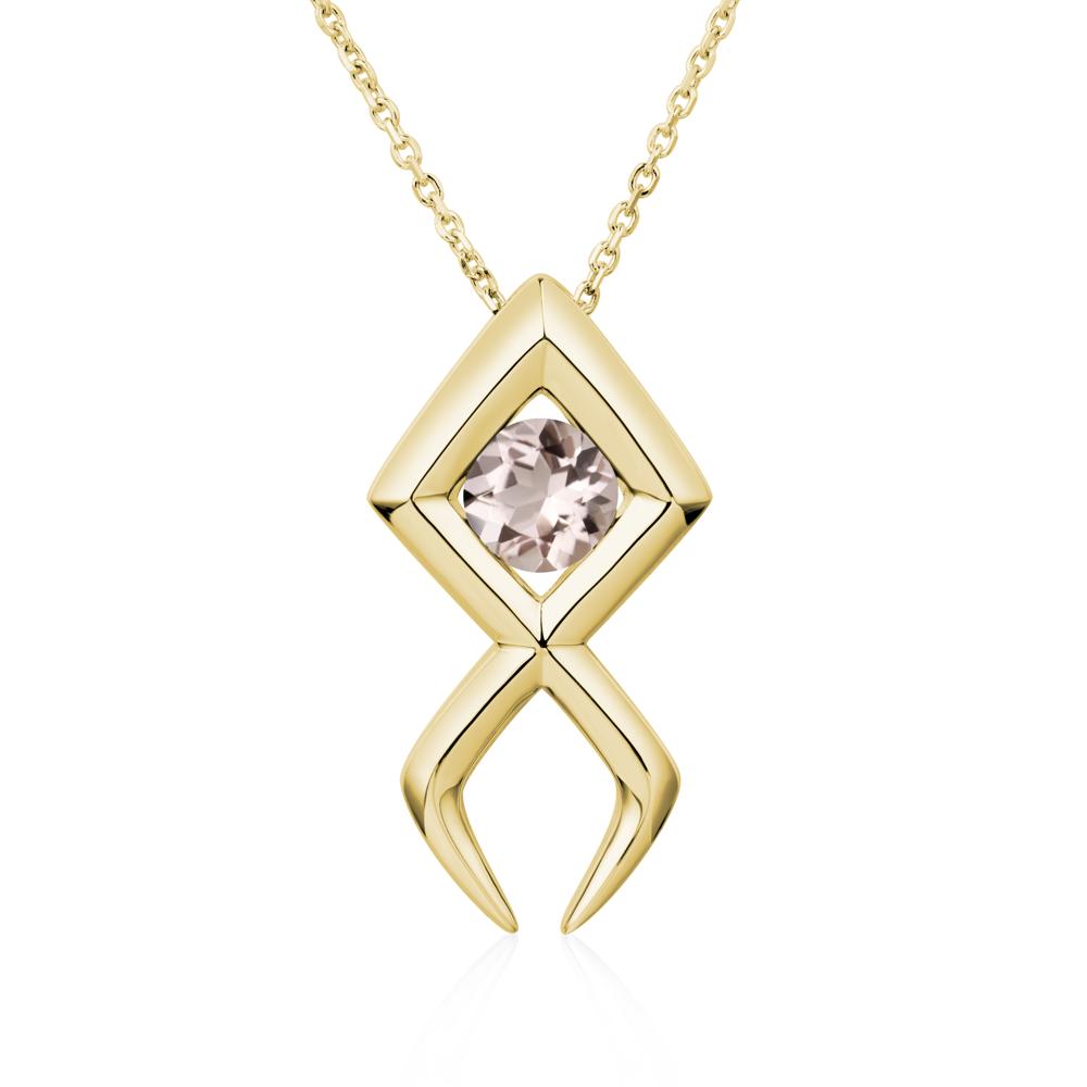 Jesus Fish Morganite Necklace - LUO Jewelry #metal_18k yellow gold