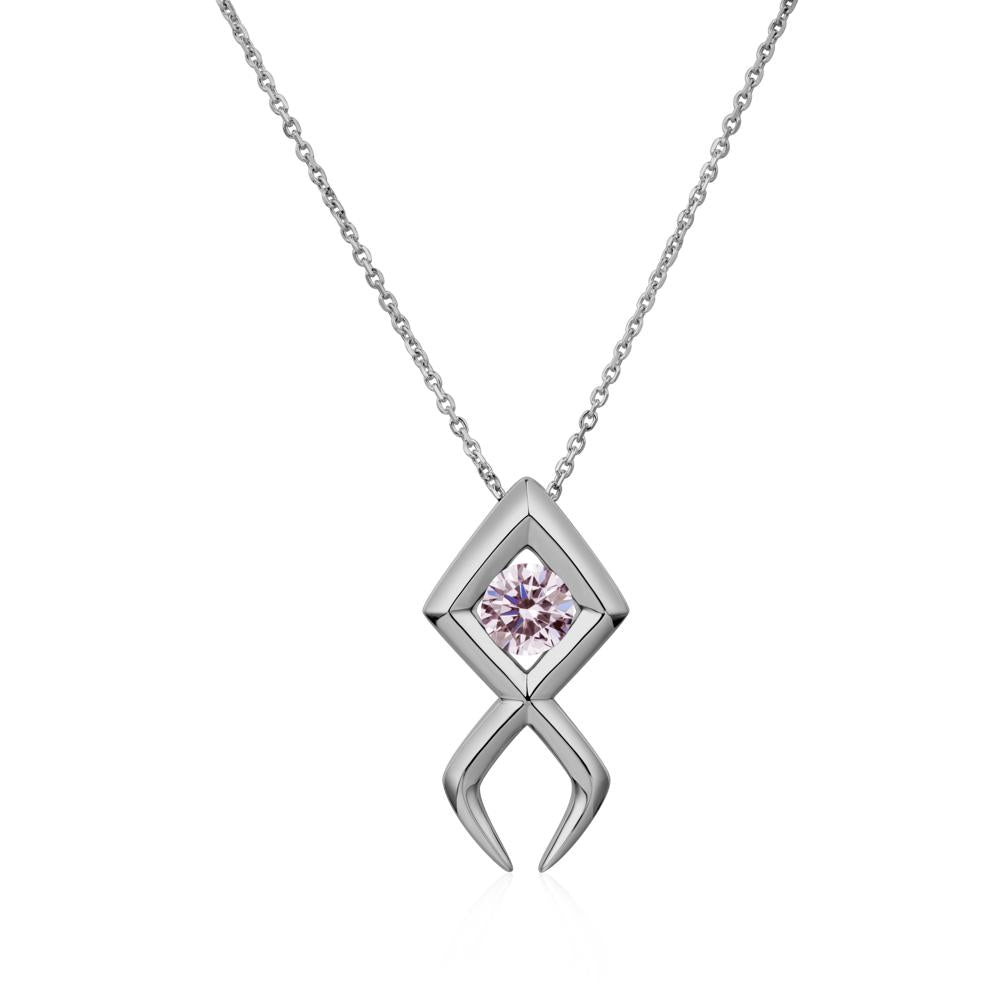 Jesus Fish Pink Cubic Zirconia Necklace | LUO Jewelry #metal_platinum