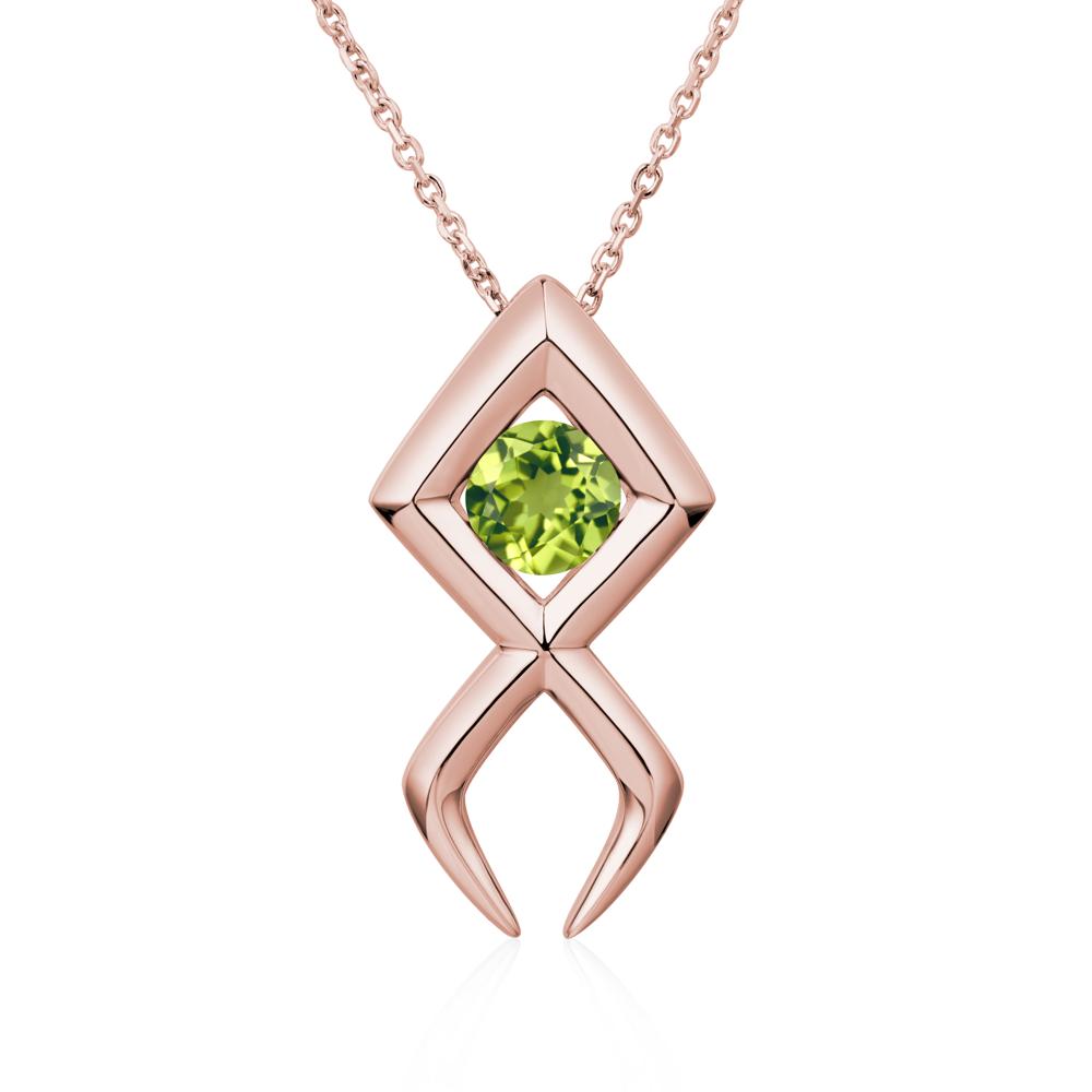 Jesus Fish Peridot Necklace - LUO Jewelry #metal_18k rose gold