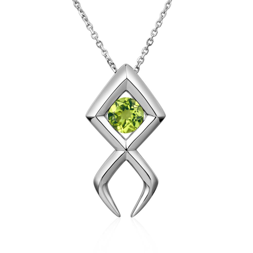 Jesus Fish Peridot Necklace - LUO Jewelry #metal_18k white gold
