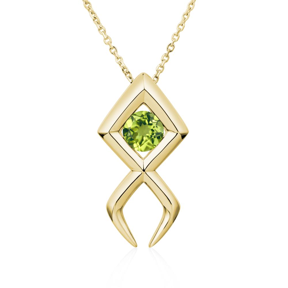 Jesus Fish Peridot Necklace - LUO Jewelry #metal_18k yellow gold
