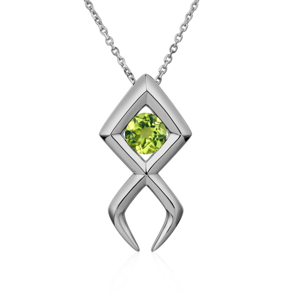 Jesus Fish Peridot Necklace - LUO Jewelry #metal_platinum