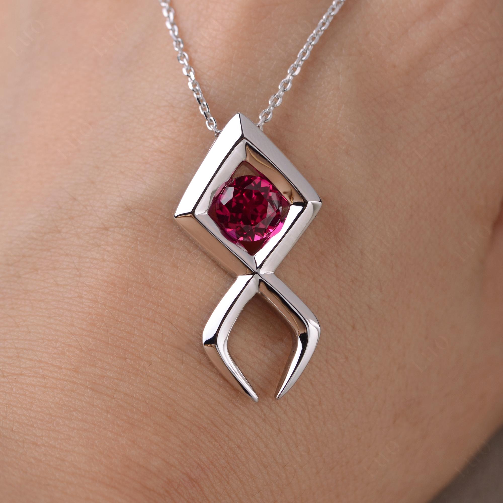 Jesus Fish Ruby Necklace