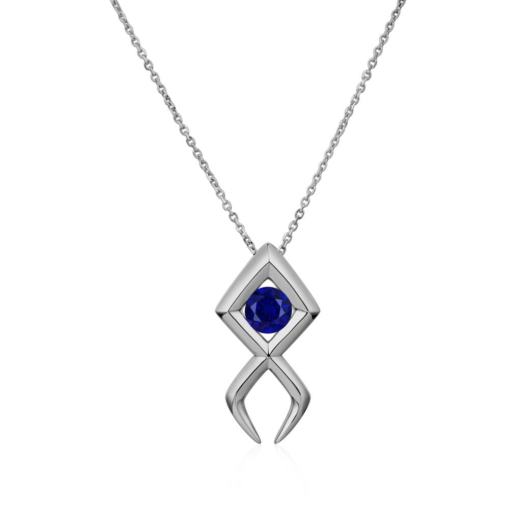 Jesus Fish Sapphire Necklace | LUO Jewelry #metal_platinum