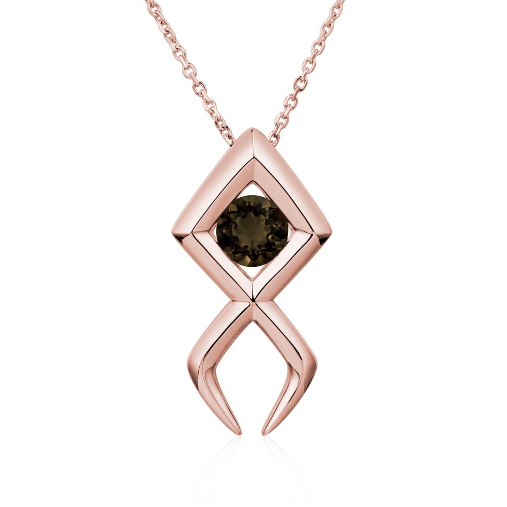 Jesus Fish Smoky Quartz Necklace - LUO Jewelry #metal_18k rose gold