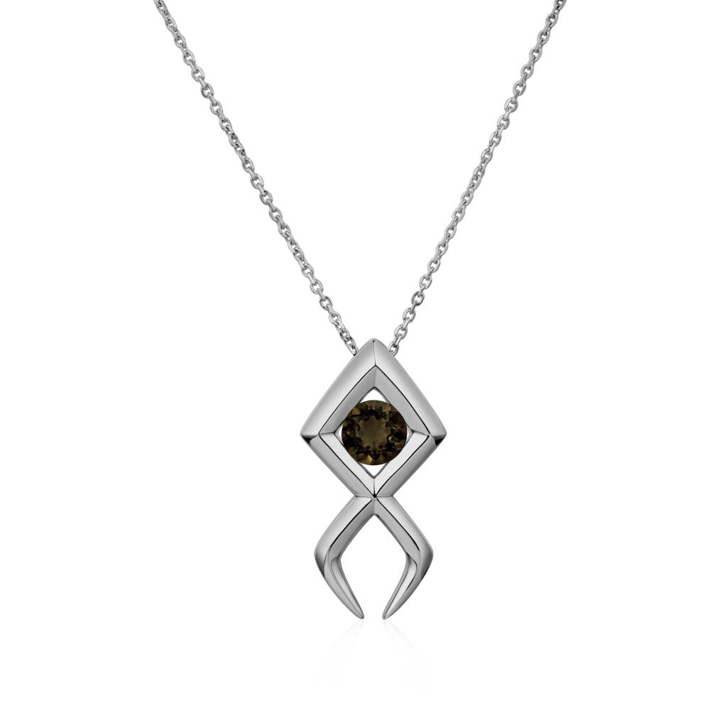 Jesus Fish Smoky Quartz Necklace | LUO Jewelry #metal_platinum