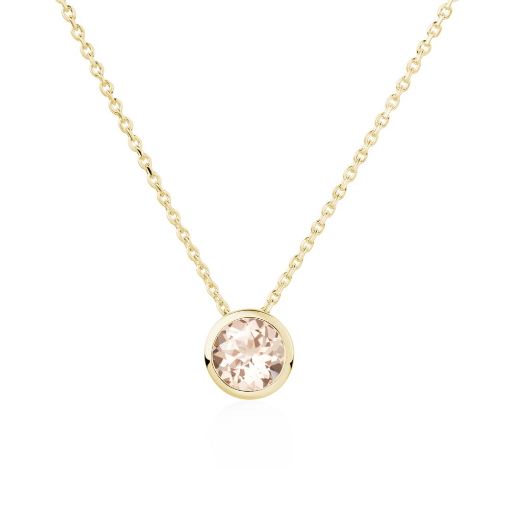 Morganite Bezel Solitaire Necklace - LUO Jewelry #metal_18k yellow gold