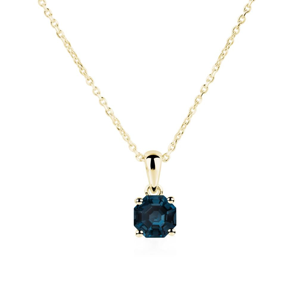 Octagon London Blue Topaz Solitaire Necklace - LUO Jewelry #metal_18k yellow gold