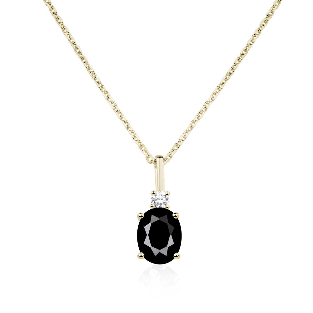 Simple Oval Black Spinel Necklace LUO - Main Image