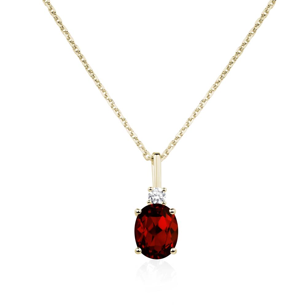 Simple Oval Garnet Necklace - LUO Jewelry #metal_14k yellow gold