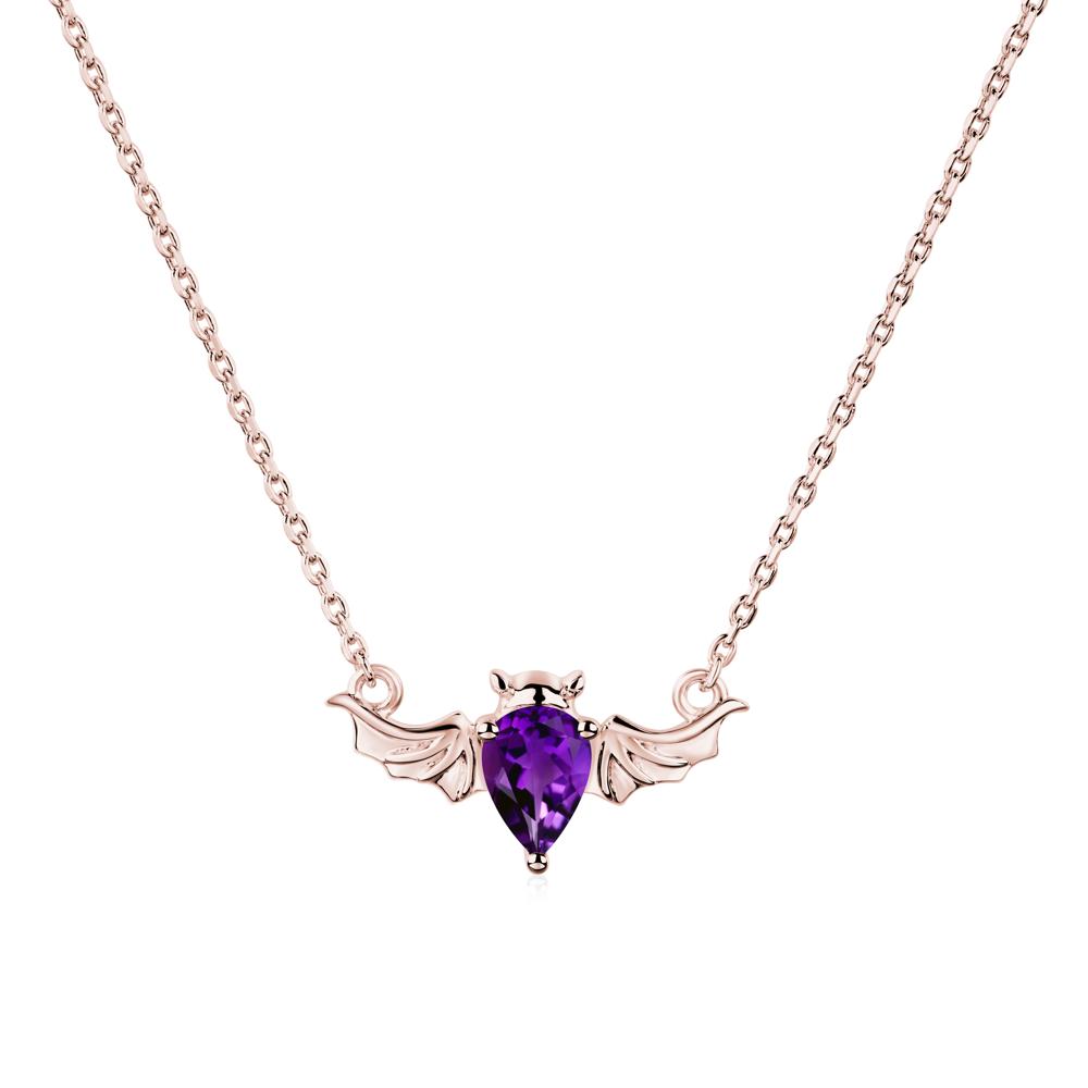 Amethyst Bat Necklace - LUO Jewelry #metal_18k rose gold
