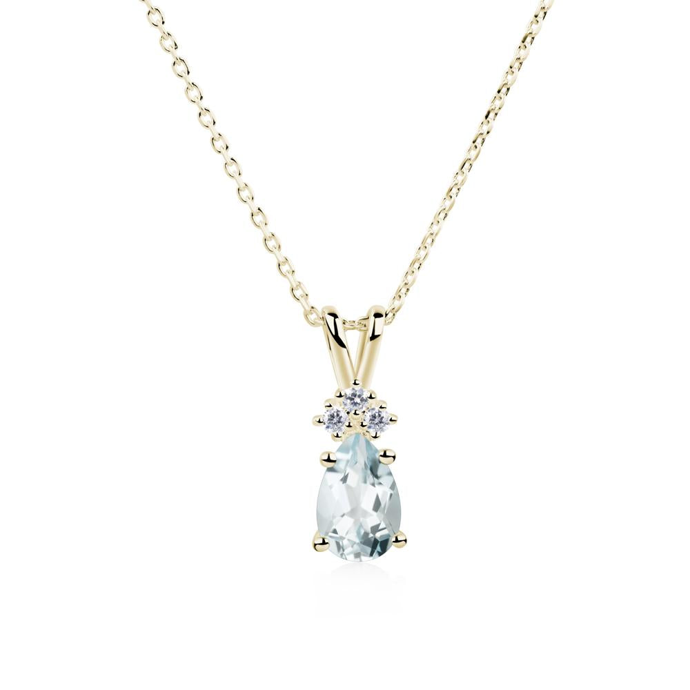 Pear Shaped Aquamarine Necklace - LUO Jewelry #metal_14k yellow gold