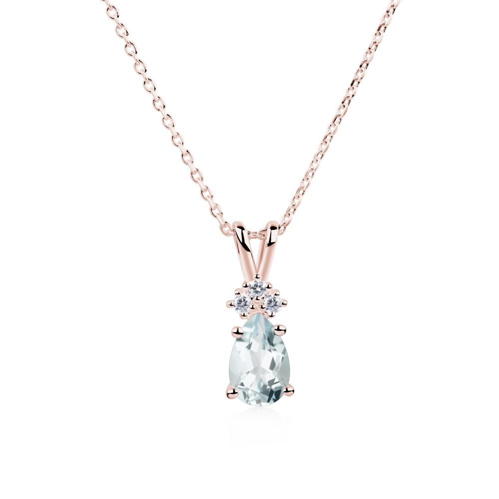 Pear Shaped Aquamarine Necklace - LUO Jewelry #metal_18k rose gold