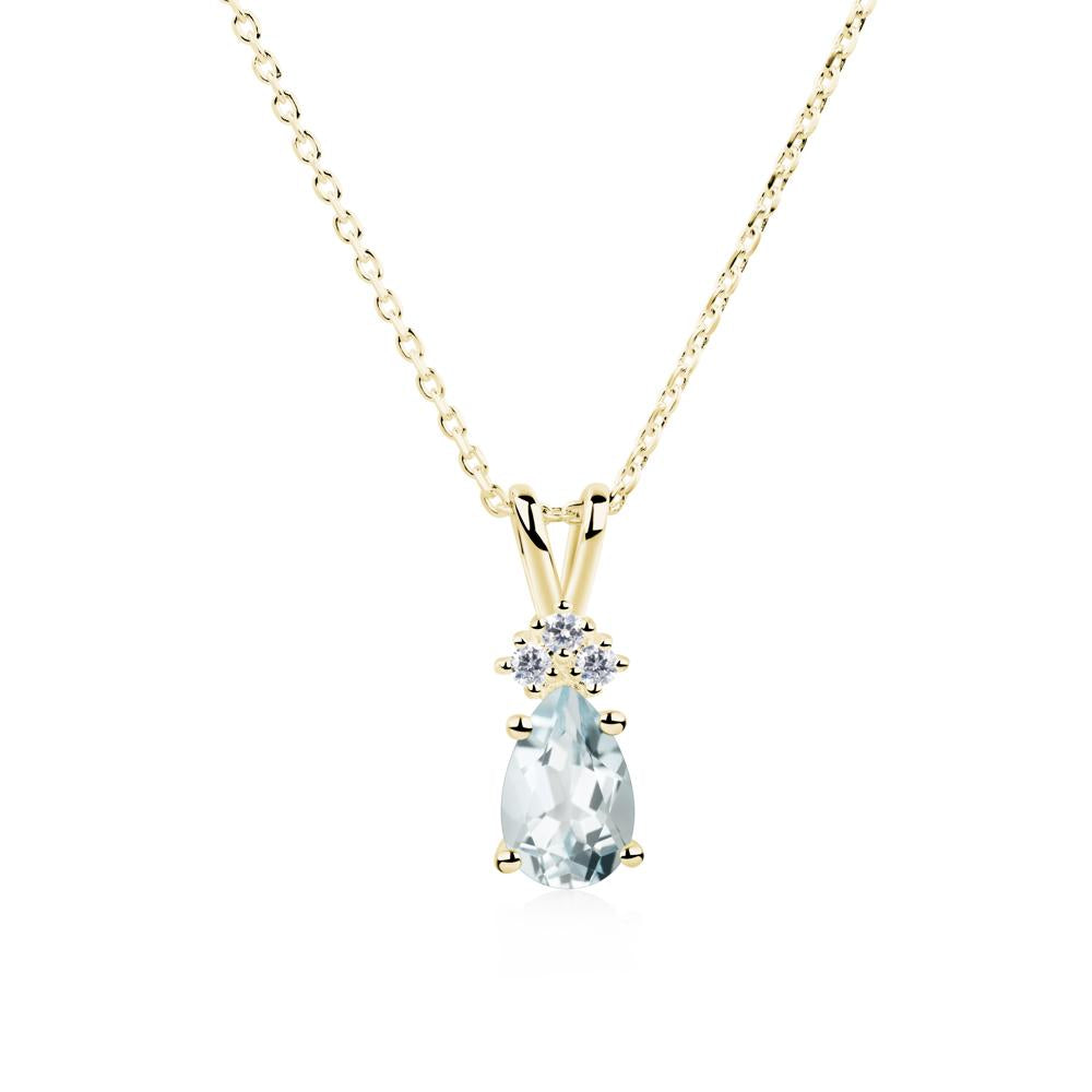 Pear Shaped Aquamarine Necklace - LUO Jewelry #metal_18k yellow gold