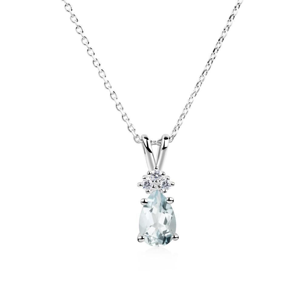 Pear Shaped Aquamarine Necklace - LUO Jewelry #metal_sterling silver