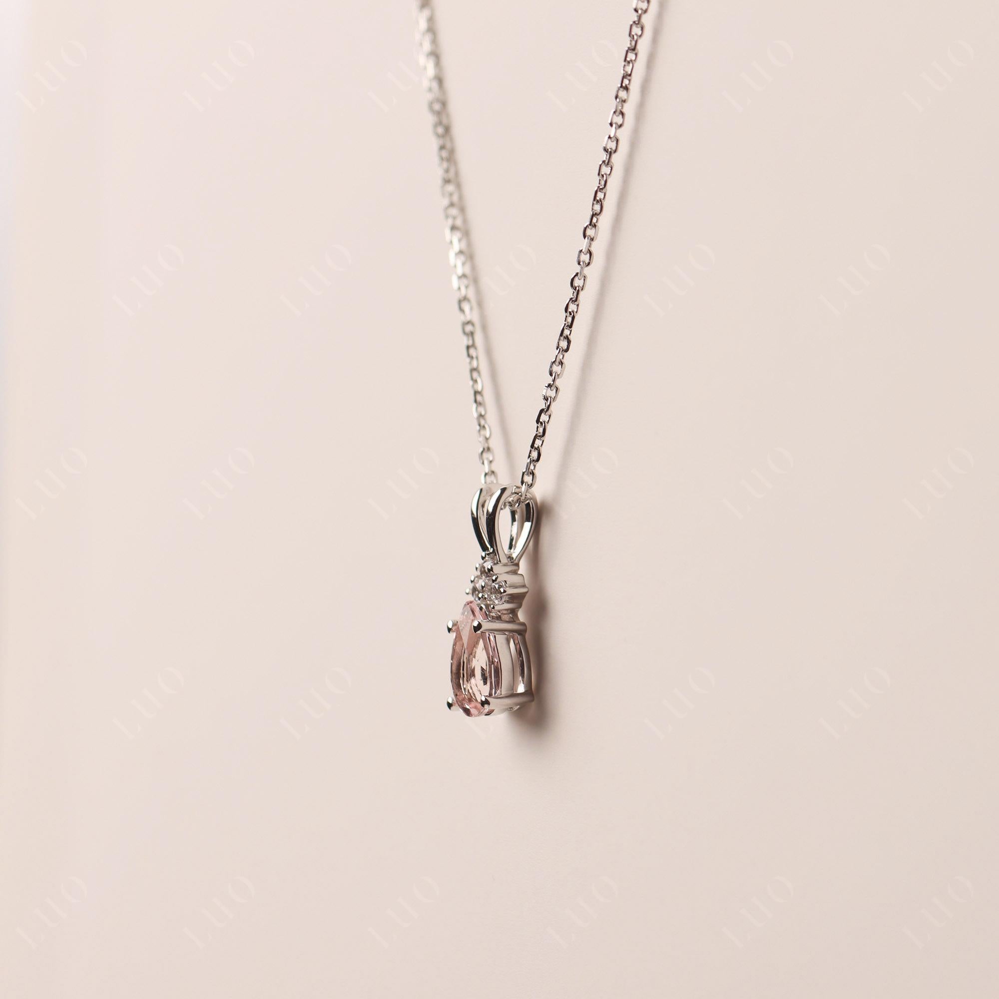Pear Shaped Morganite Necklace