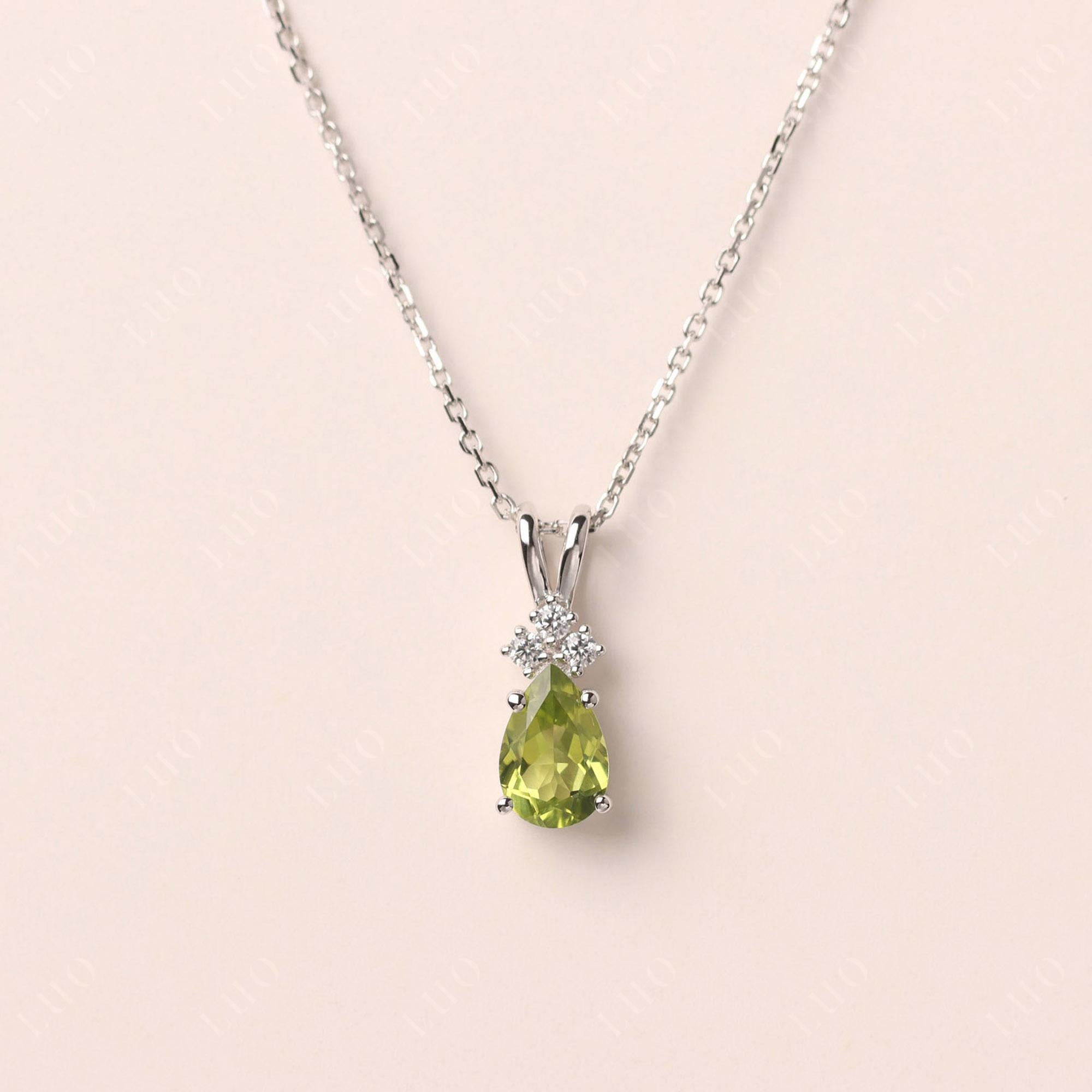 Pear Shaped Peridot Necklace