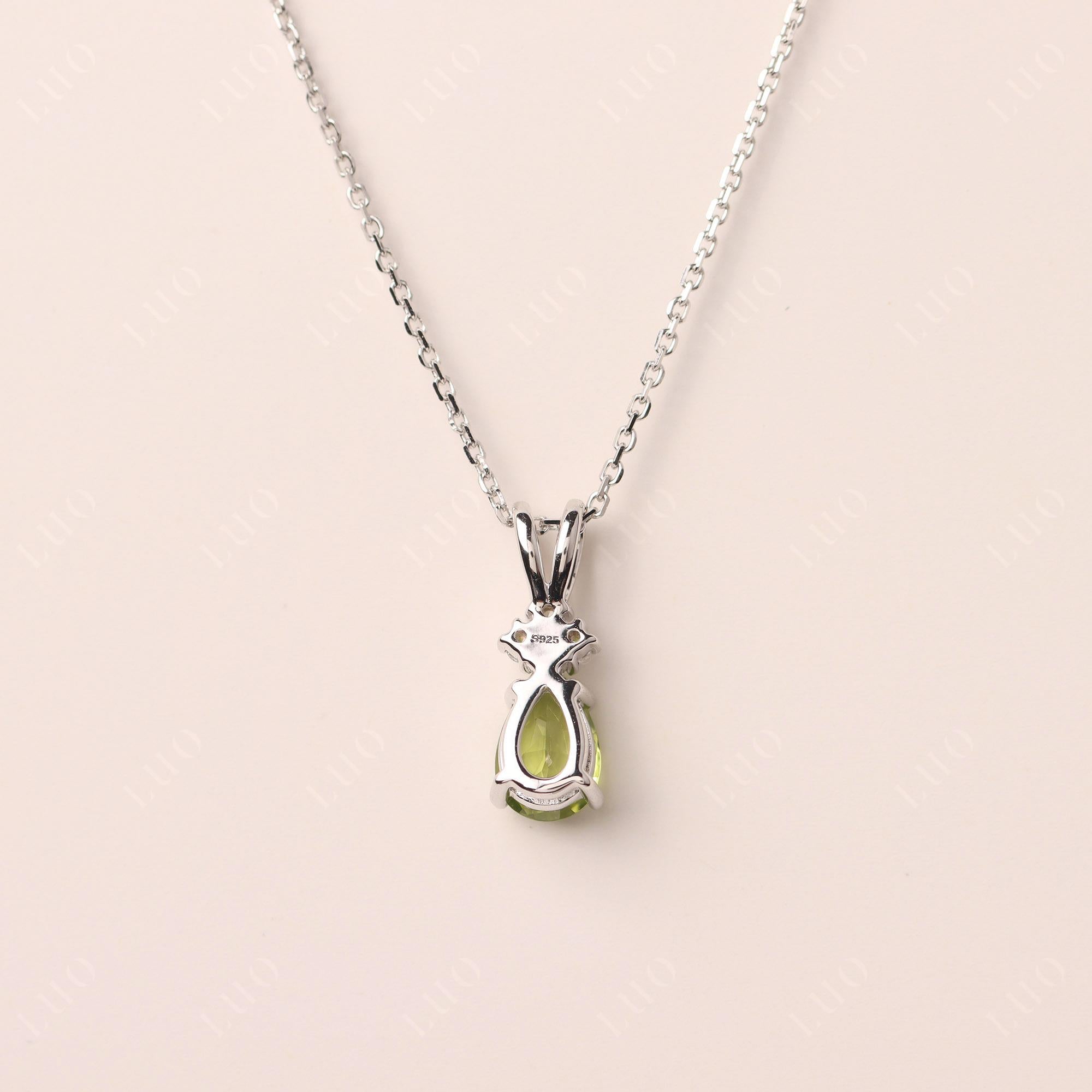 Pear Shaped Peridot Necklace