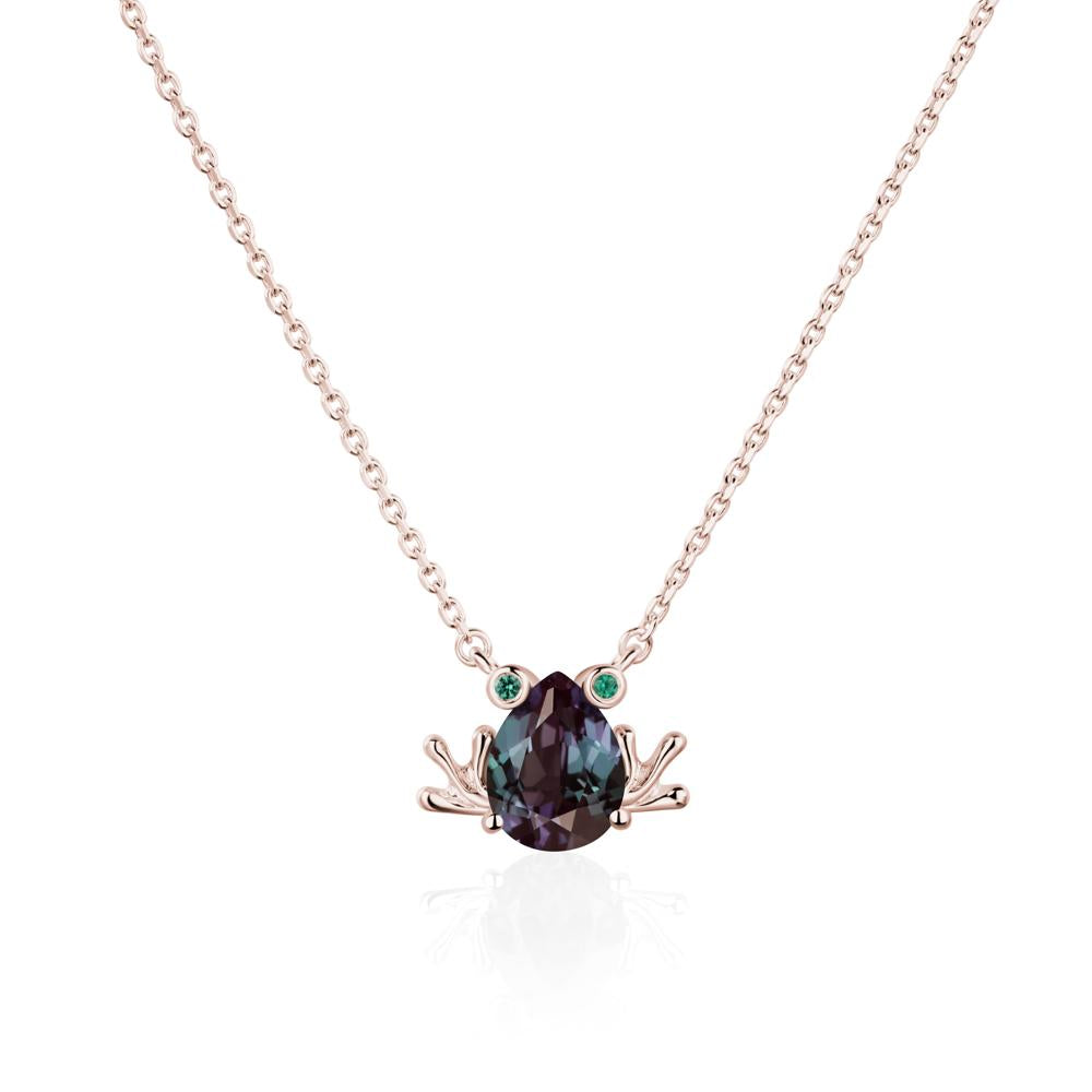 Alexandrite Frog Necklace | LUO Jewelry #metal_14k rose gold