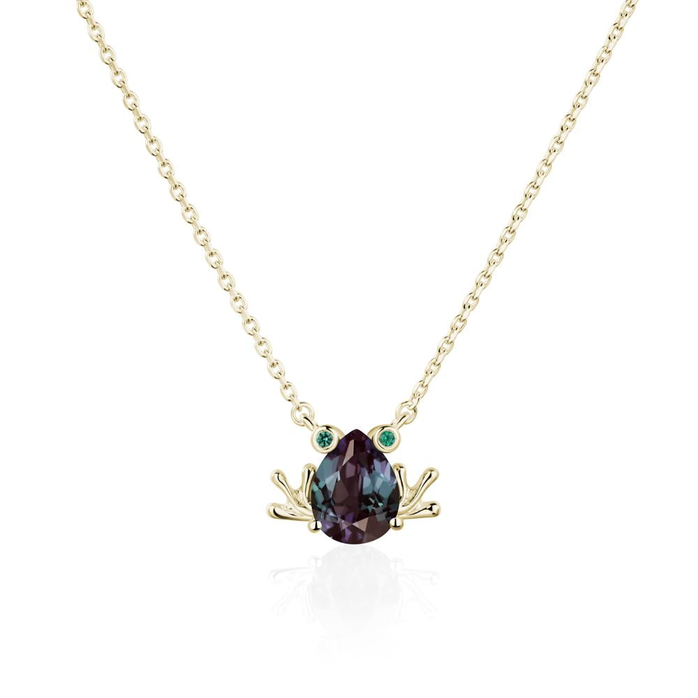 Alexandrite Frog Necklace | LUO Jewelry #metal_14k yellow gold