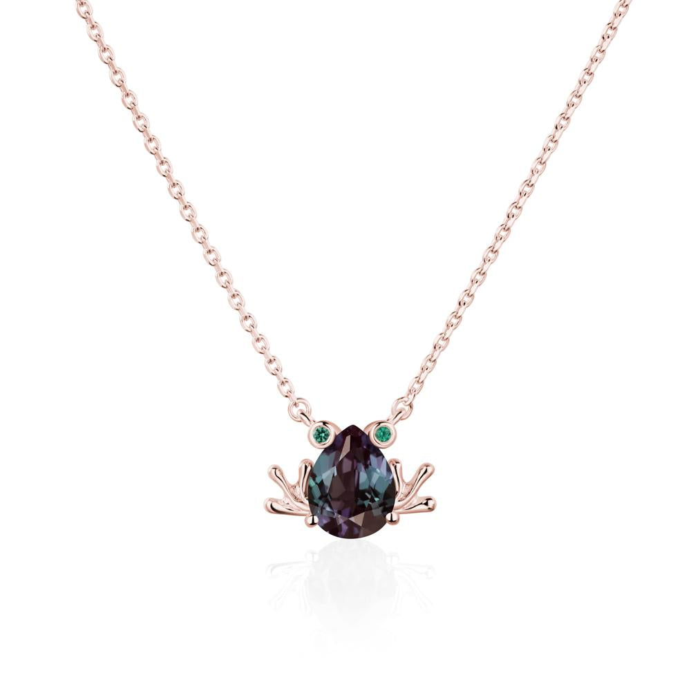 Alexandrite Frog Necklace | LUO Jewelry #metal_18k rose gold