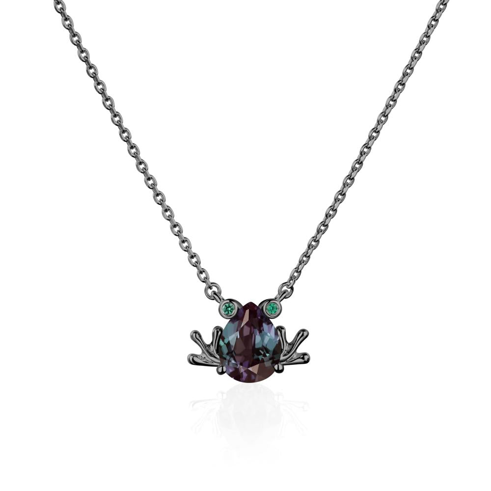 Alexandrite Frog Necklace | LUO Jewelry #metal_black finish sterling silver