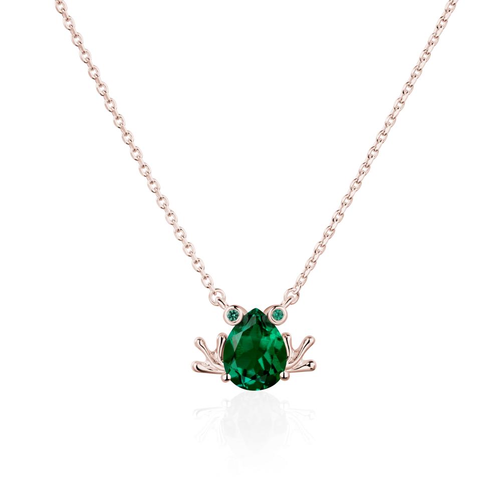 Emerald Frog Necklace | LUO Jewelry #metal_14k rose gold