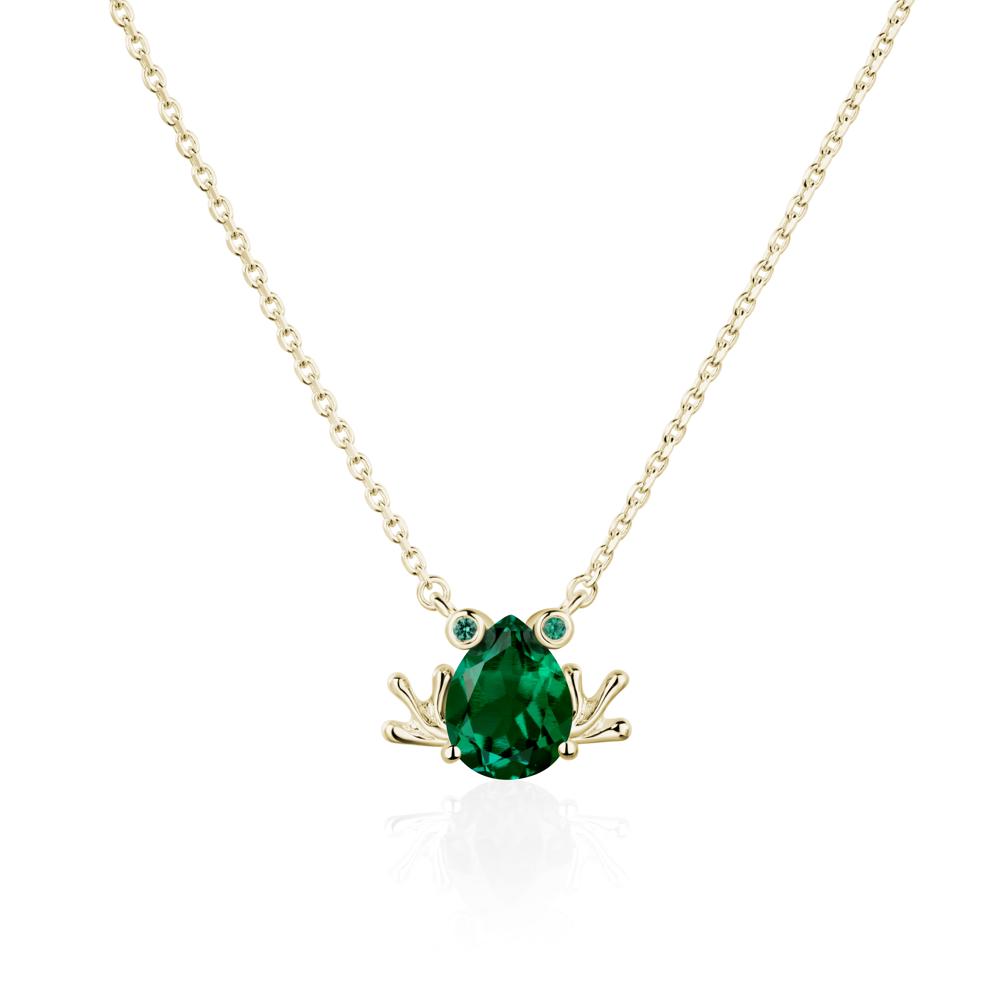 Emerald Frog Necklace | LUO Jewelry #metal_14k yellow gold