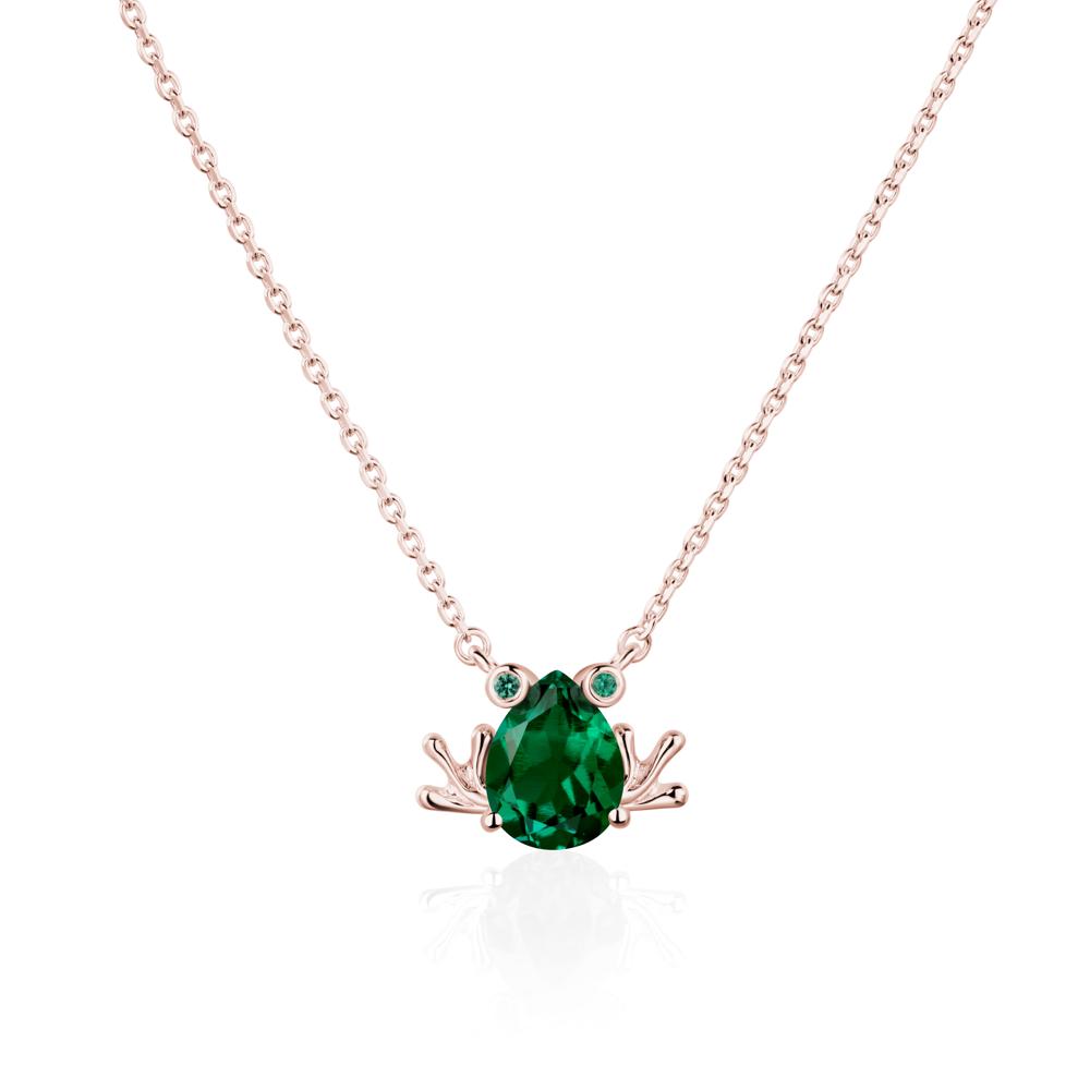 Emerald Frog Necklace | LUO Jewelry #metal_18k rose gold