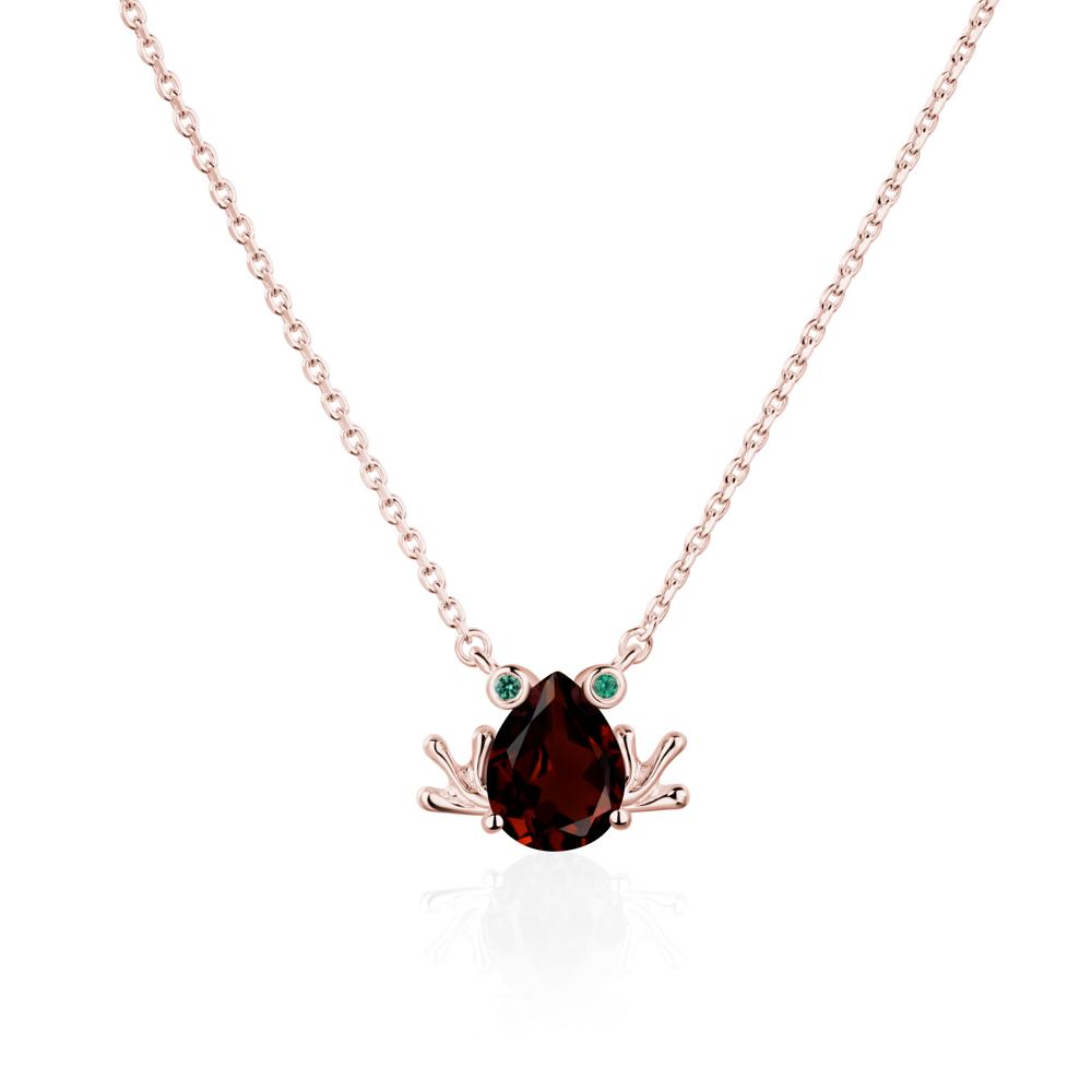 Garnet Frog Necklace | LUO Jewelry #metal_18k rose gold