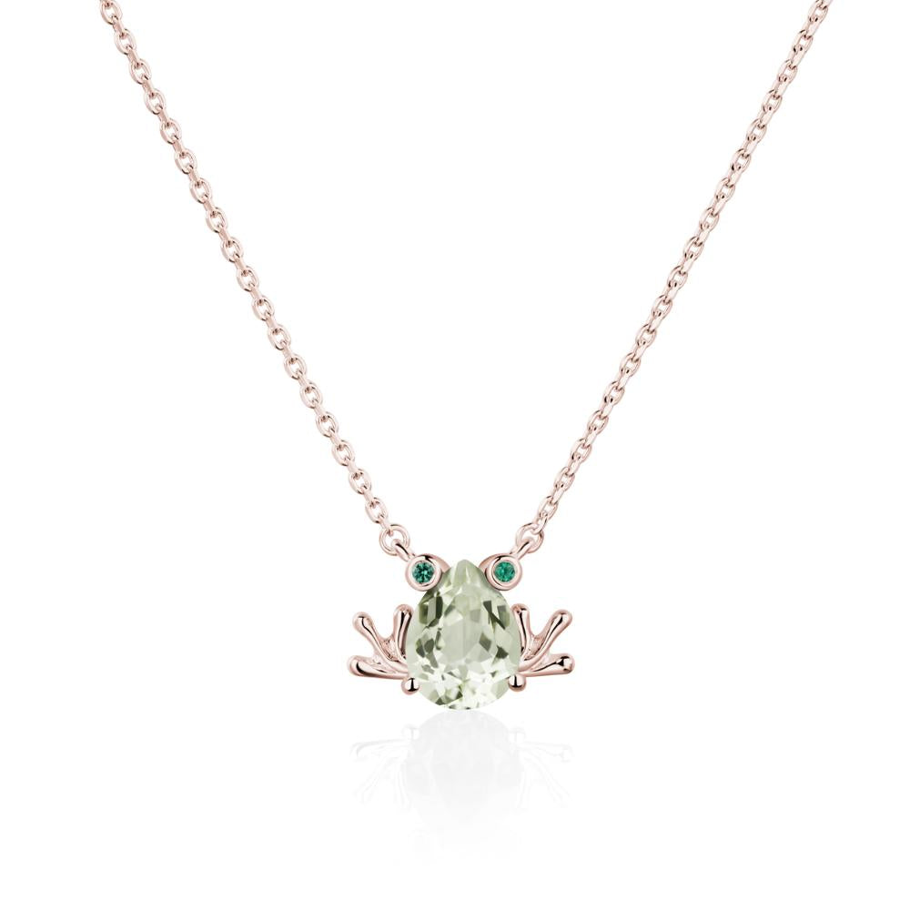 Green Amethyst Frog Necklace | LUO Jewelry #metal_14k rose gold