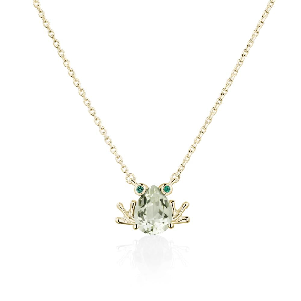 Green Amethyst Frog Necklace | LUO Jewelry #metal_14k yellow gold