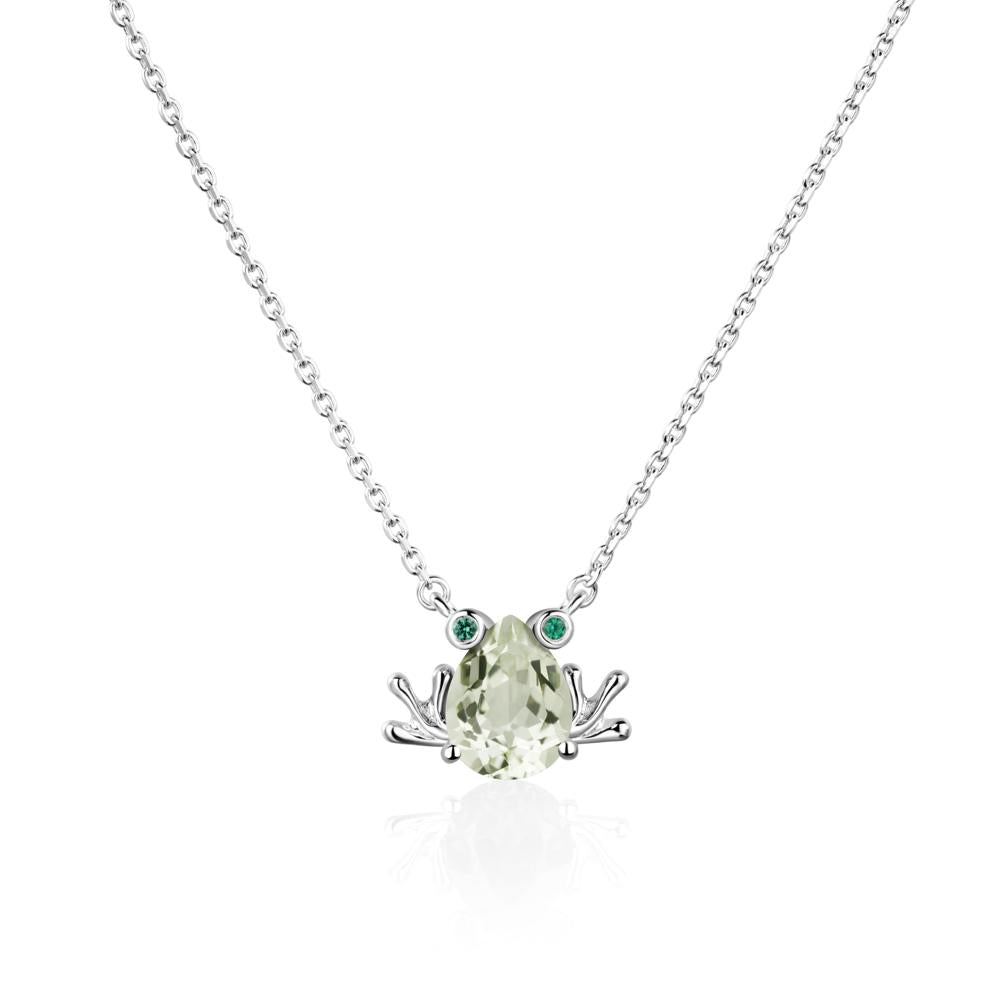 Green Amethyst Frog Necklace | LUO Jewelry #metal_18k white gold