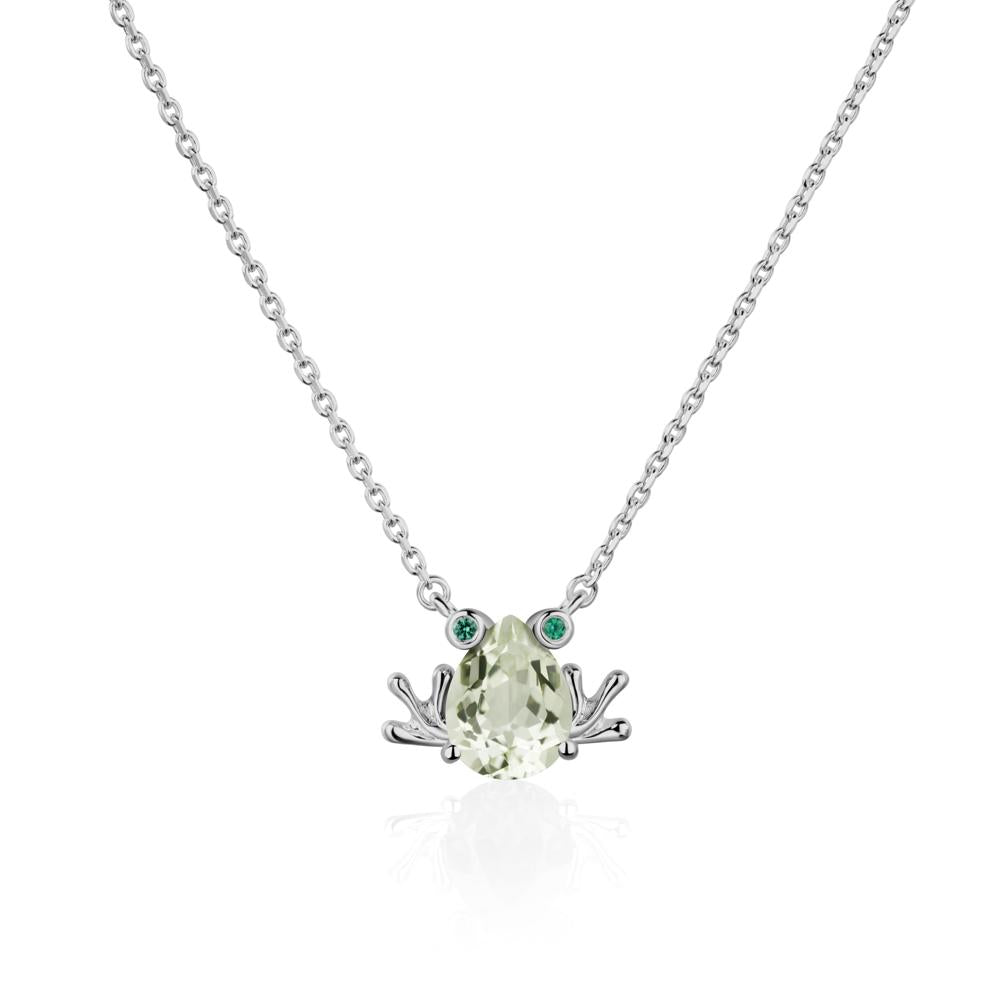 Green Amethyst Frog Necklace | LUO Jewelry #metal_platinum