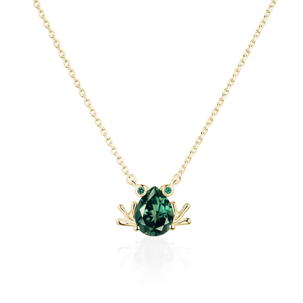 Green Sapphire Frog Necklace | LUO Jewelry #metal_18k yellow gold