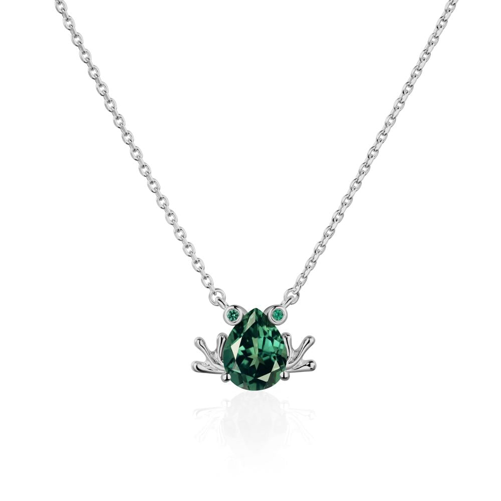 Green Sapphire Frog Necklace | LUO Jewelry #metal_platinum