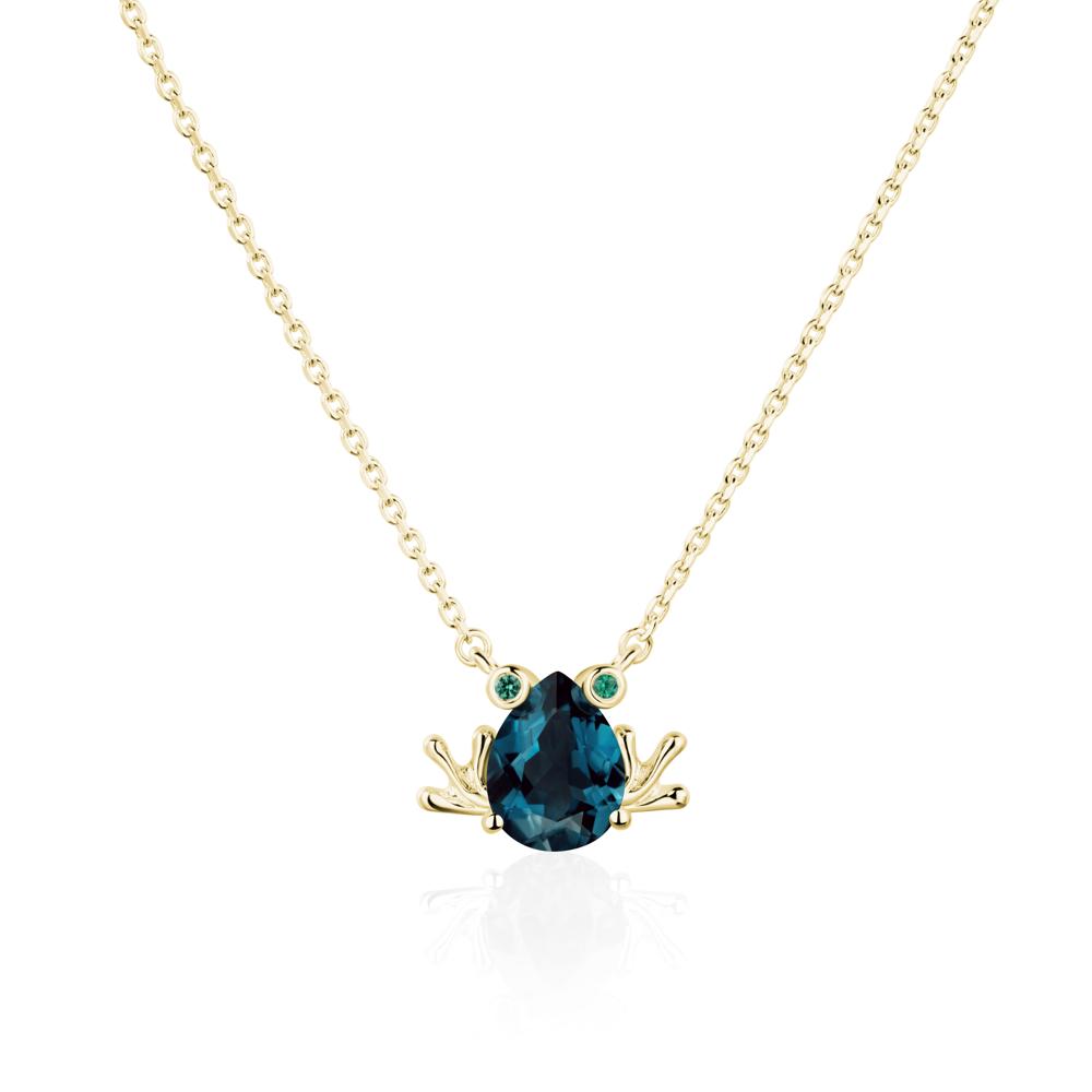 London Blue Topaz Frog Necklace | LUO Jewelry #metal_18k yellow gold