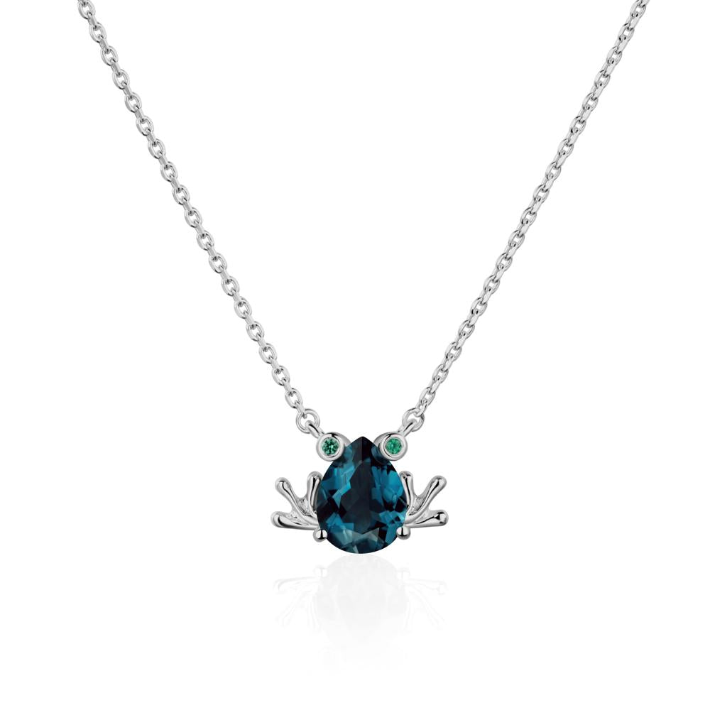 London Blue Topaz Frog Necklace | LUO Jewelry #metal_platinum