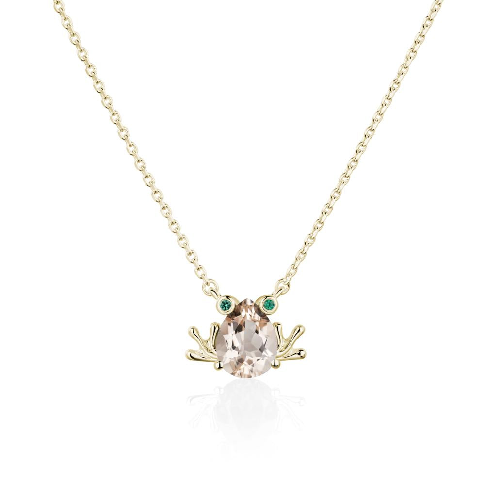 Morganite Frog Necklace | LUO Jewelry #metal_14k yellow gold