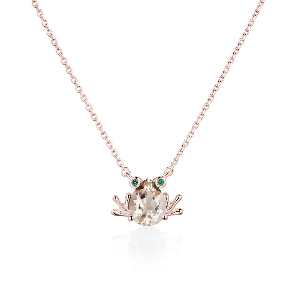 Morganite Frog Necklace | LUO Jewelry #metal_18k rose gold
