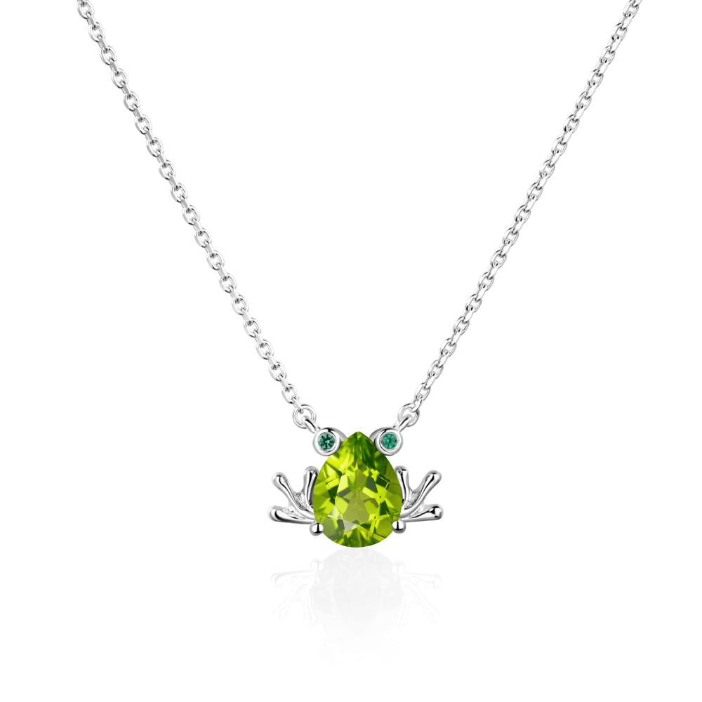 Peridot Frog Necklace | LUO Jewelry #metal_14k white gold