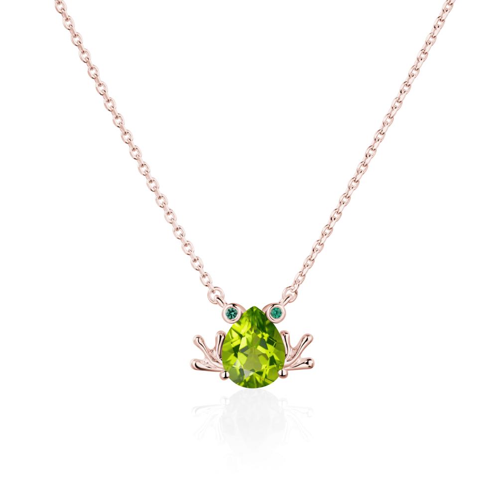 Peridot Frog Necklace | LUO Jewelry #metal_18k rose gold