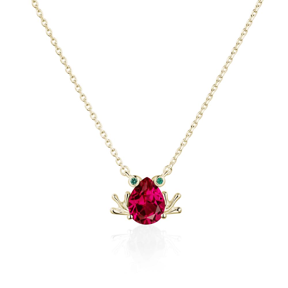Ruby Frog Necklace | LUO Jewelry #metal_14k yellow gold