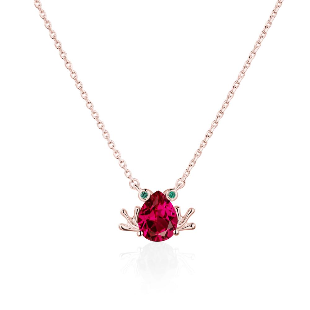 Ruby Frog Necklace | LUO Jewelry #metal_18k rose gold