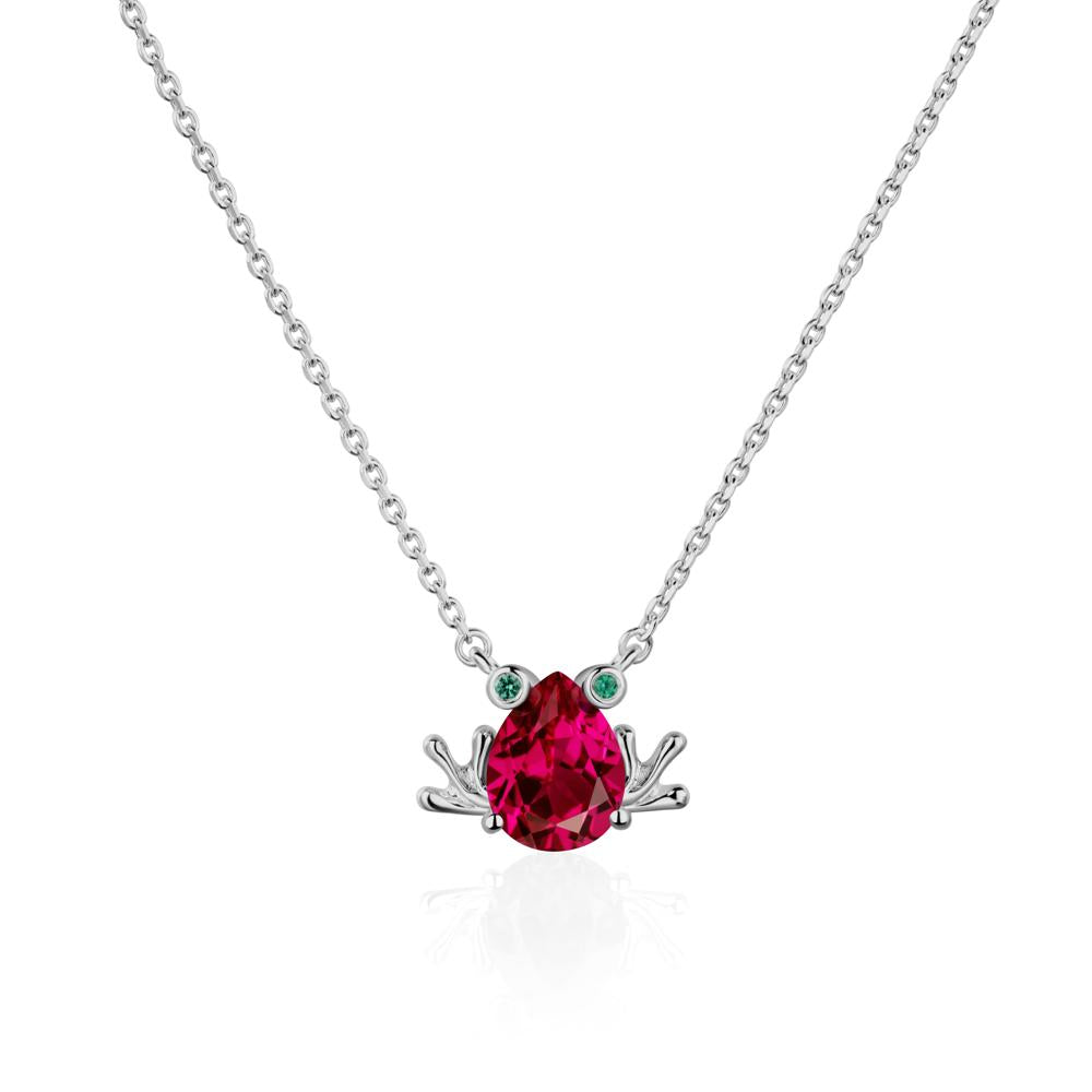 Ruby Frog Necklace | LUO Jewelry #metal_platinum