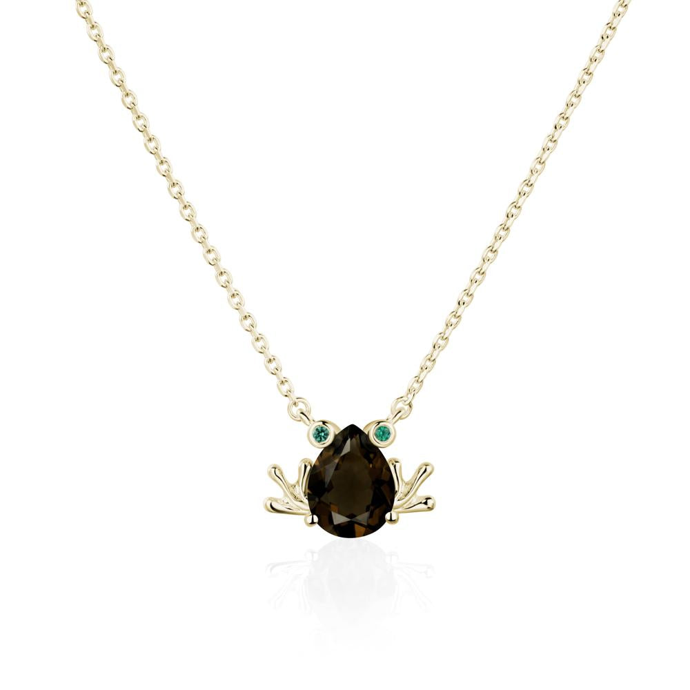 Smoky Quartz Frog Necklace | LUO Jewelry #metal_14k yellow gold