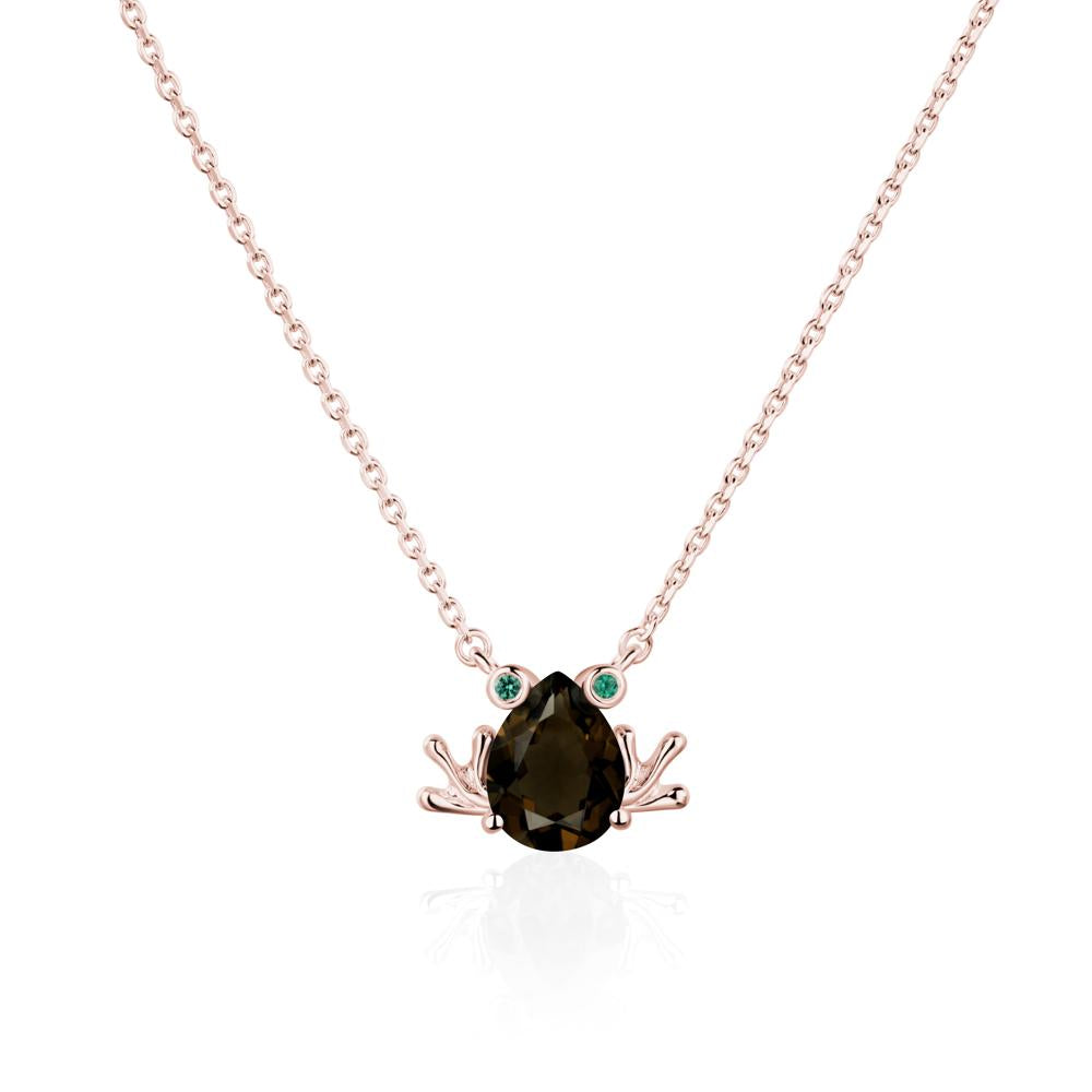 Smoky Quartz Frog Necklace | LUO Jewelry #metal_18k rose gold