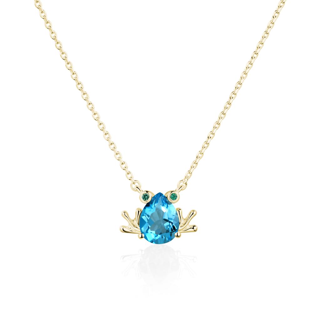 Swiss Blue Topaz Frog Necklace | LUO Jewelry #metal_18k yellow gold